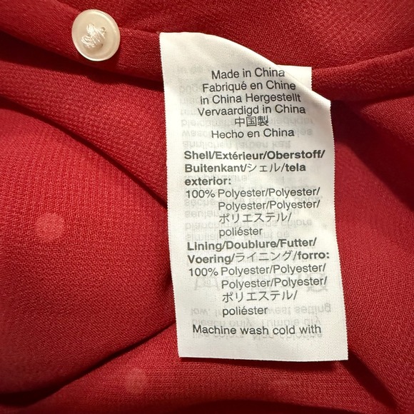 Madewell Button-Front Swing Dress Red White Polka Dot Short Sleeve Mini Size 2 - Picture 6 of 10